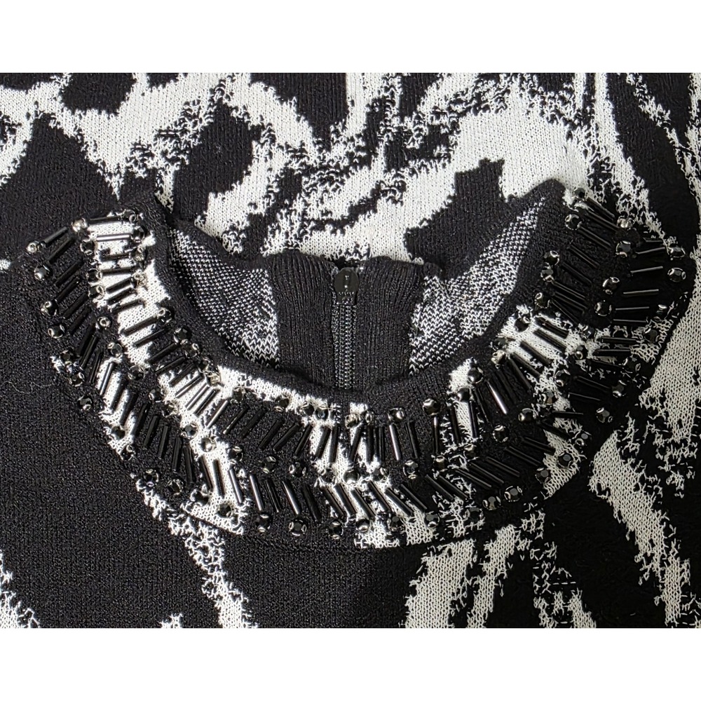 White House Black Market Knit Mock  Beaded Neck Brushed Halter Top Size Large - Picture 5 of 8